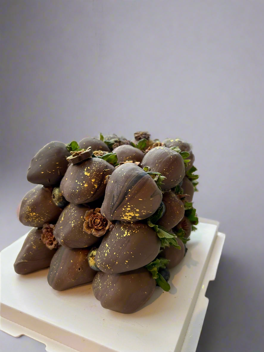 milk chocolate covered strawberries cube